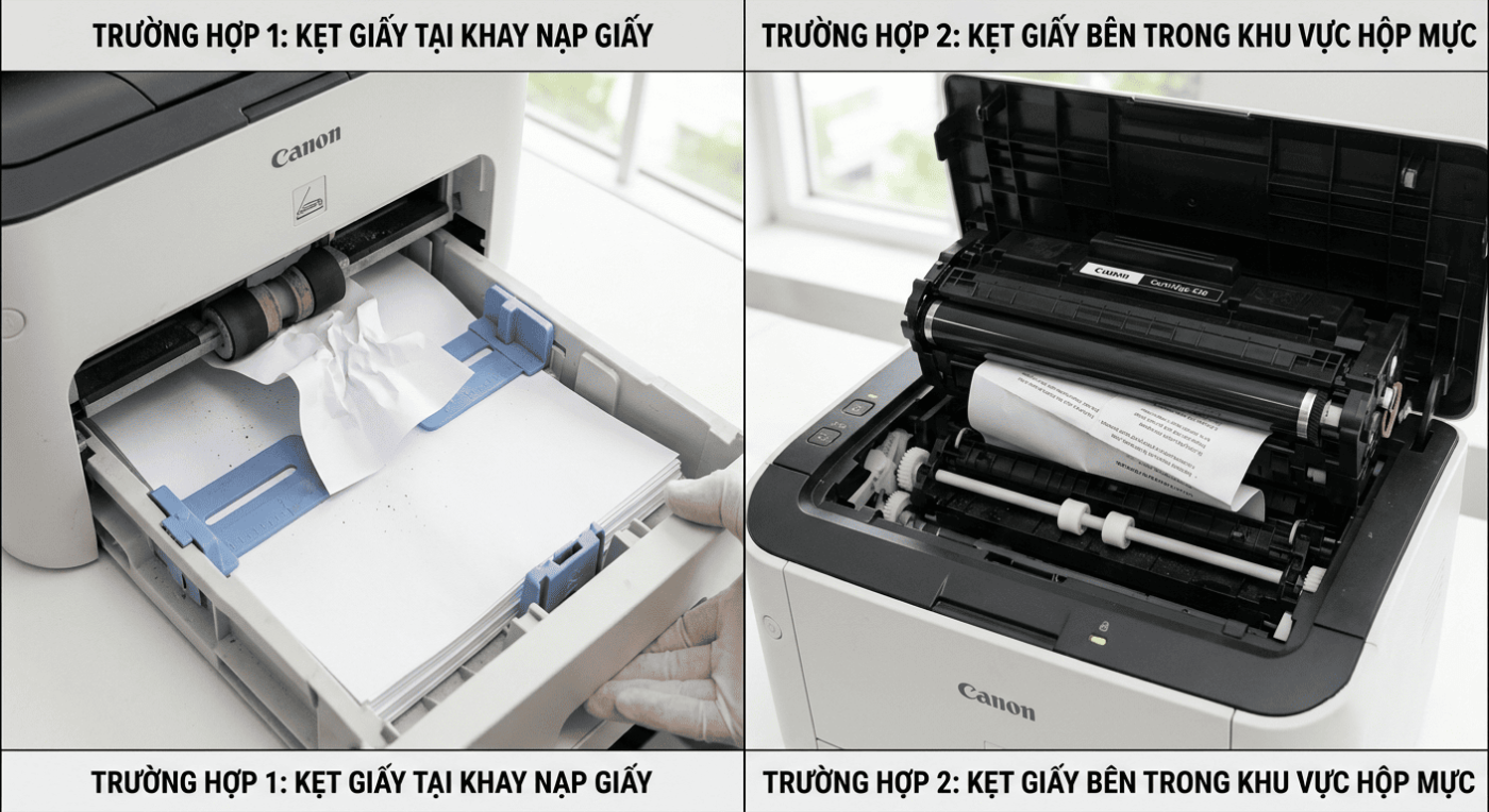 máy in canon lbp 6230dn kẹt giấy