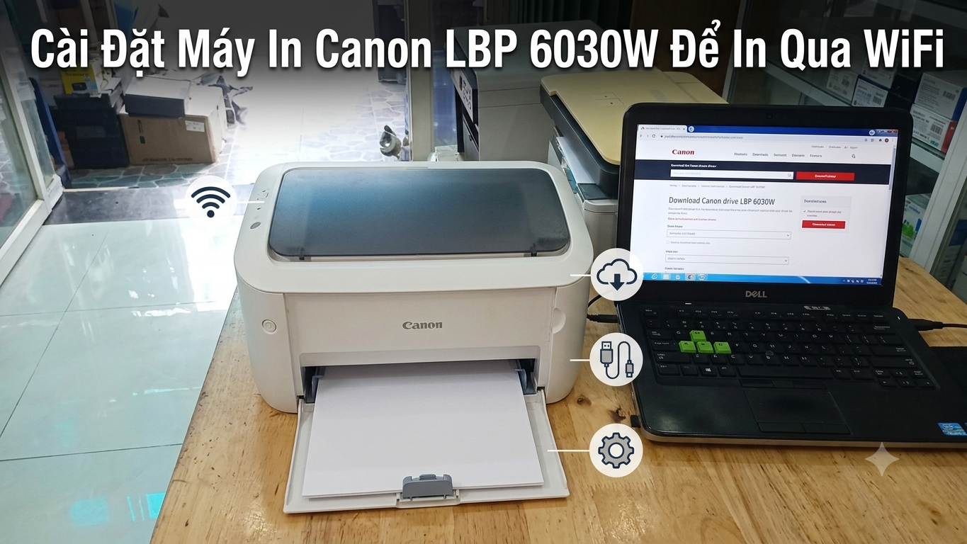 Cài Đặt Máy In Canon LBP 6030W Để In Qua WiFi